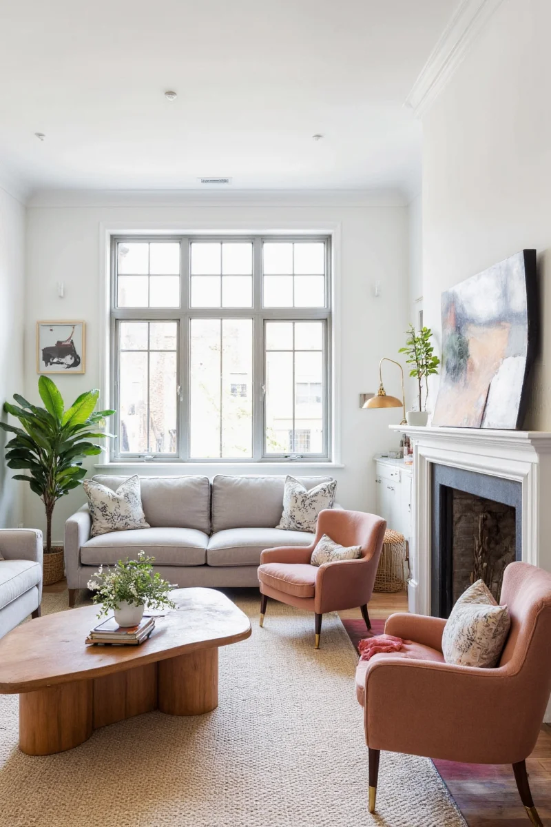 Drawing room with designated play zone for kids
