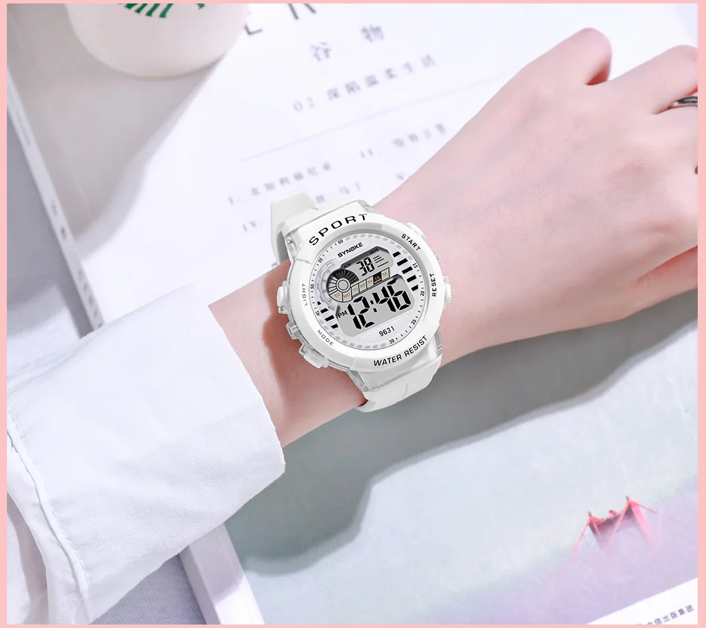SYNOKE children cute watches 9631 silicone PU band kids gift watch waterproof watches