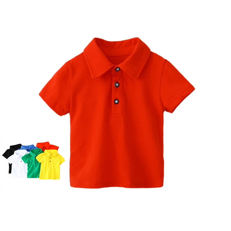 

wholesale 100% cotton o-neck plain kid's shirts printing blank kids polo boys shirts