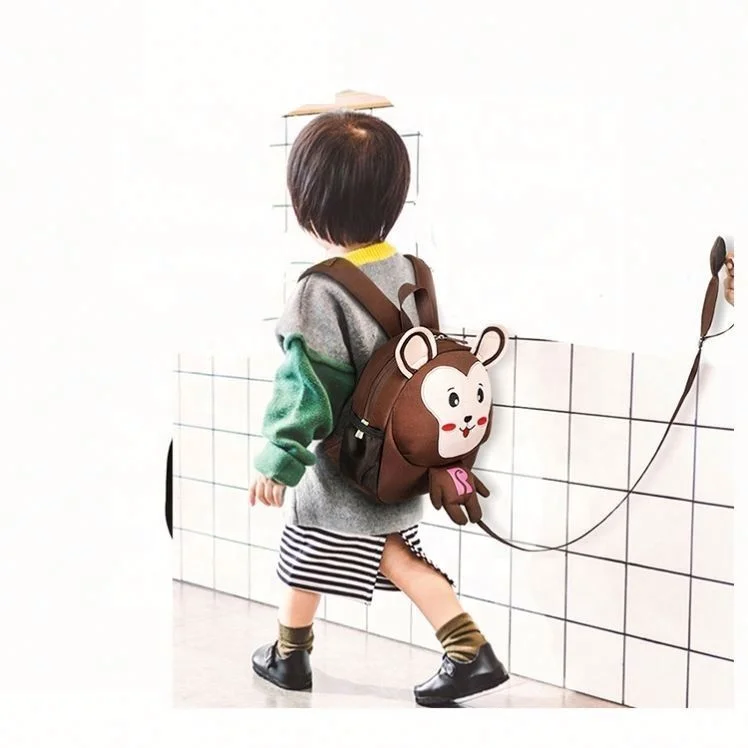 

dropshipping neoprene Kids Bag Animal monkey Backpack Toddler safty Backpacks