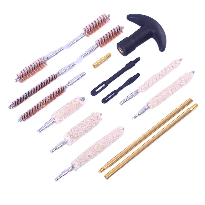 

Tactical 16Pcs Rifle Cleaning Kit Gun Barrel Brush Cleaner Tool Set for Hunting .22 .357 .38 .45 9mm Glock Pistol Rifle Accessor