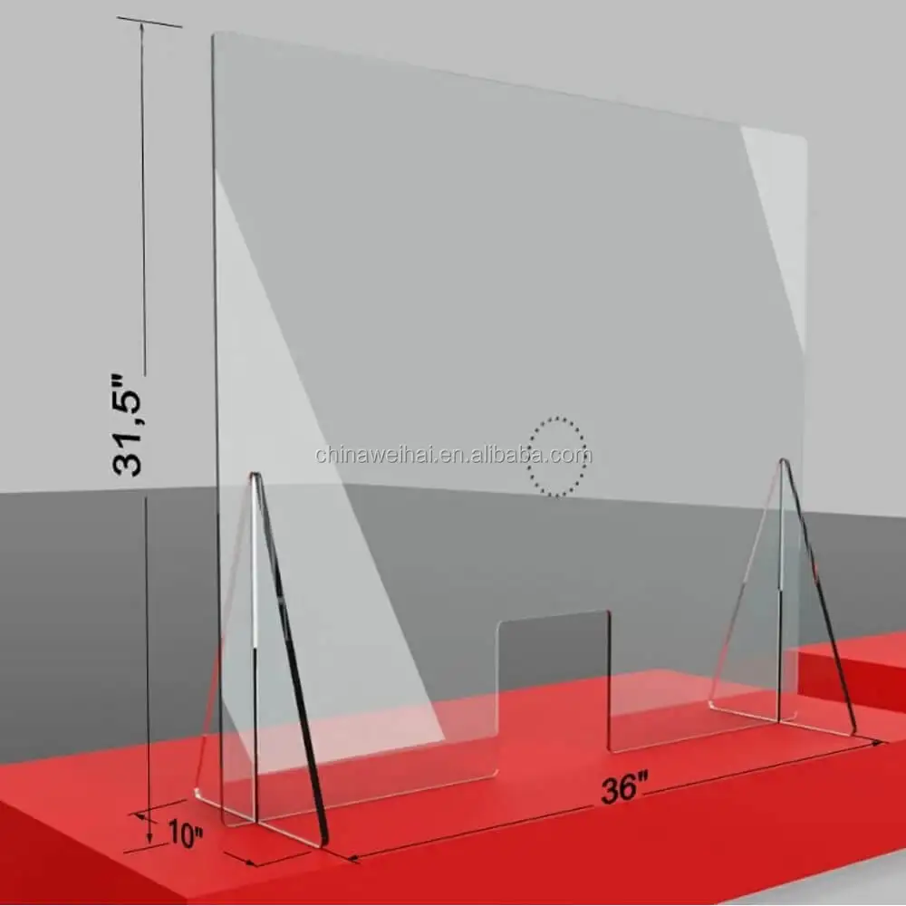Acrylic Table Top Plexiglass Shield Plastic Protective Counter Shield