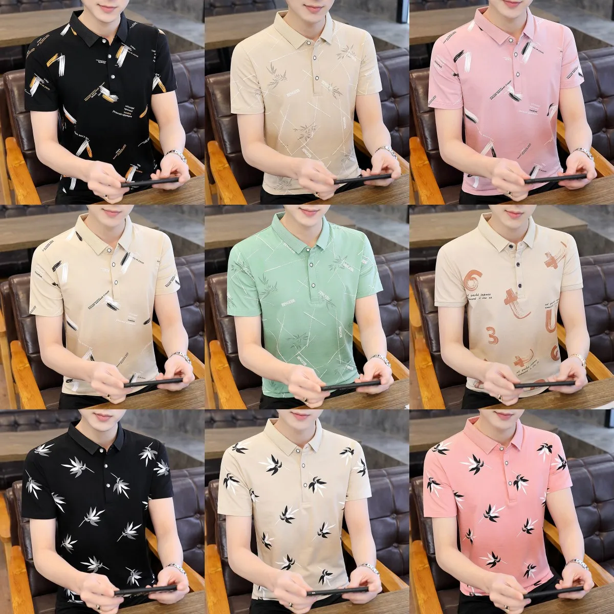 

Bulk stock men's shirts ordinary quick drying Polo T-shirts polyester cotton Polo men's T-shirts factory