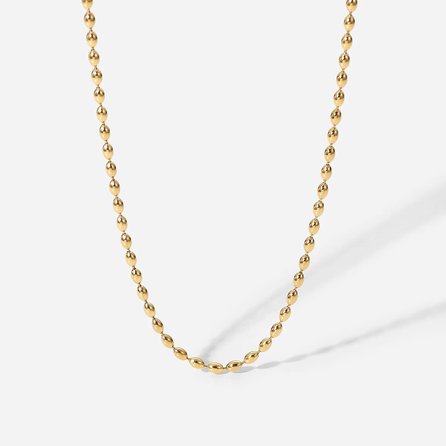 

Collana 14K Gold Plated Beads Necklace Stainless Steel Chain Gold Filled Necklace Jewelry Women Collier acier inoxydable bijoux
