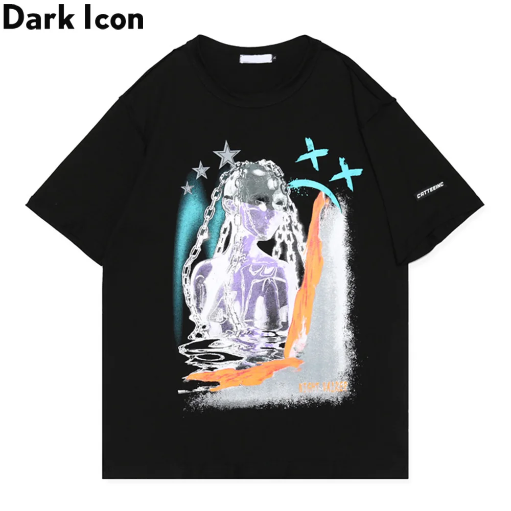 

Printed Streetwear Hip Ho T-shirt Men Cotton Tee 2021 Summer Short Sleeved Tshirts for Men Cotton Tee, Custom color