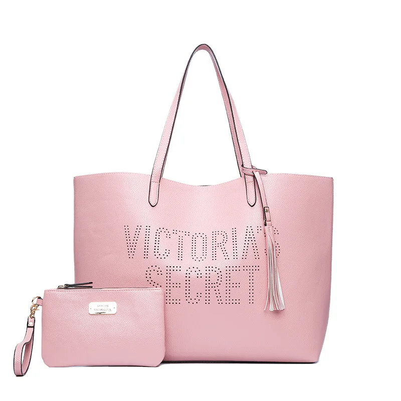 

2019 fashion lady women bag handbag tote handbag set, 2 colors