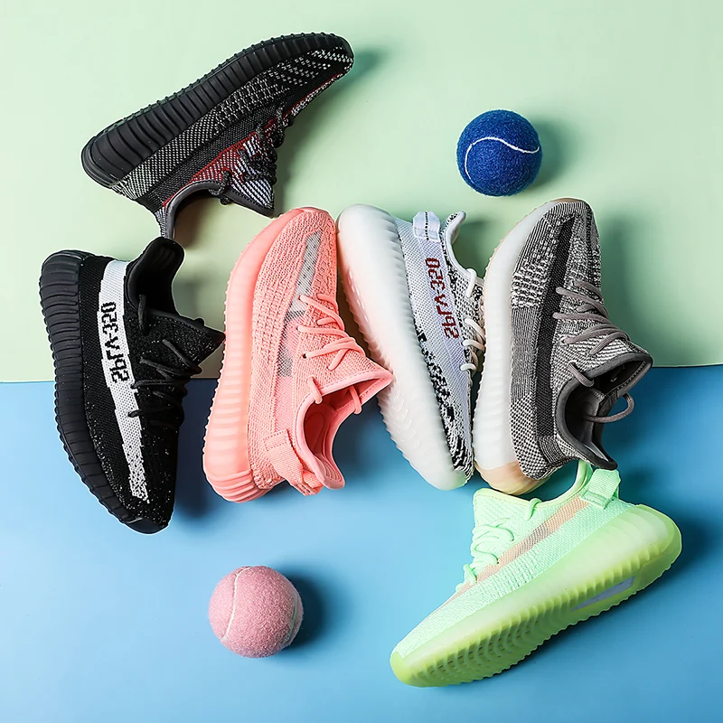 

2021 Custom Suppliers Dropshipping Kids Yeezy 350 V2 Boy Girl Custom Oem Child Lace Casual Running Sneakers Sport Shoes