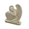 Customized white marble upright angel heart headstones for funeral