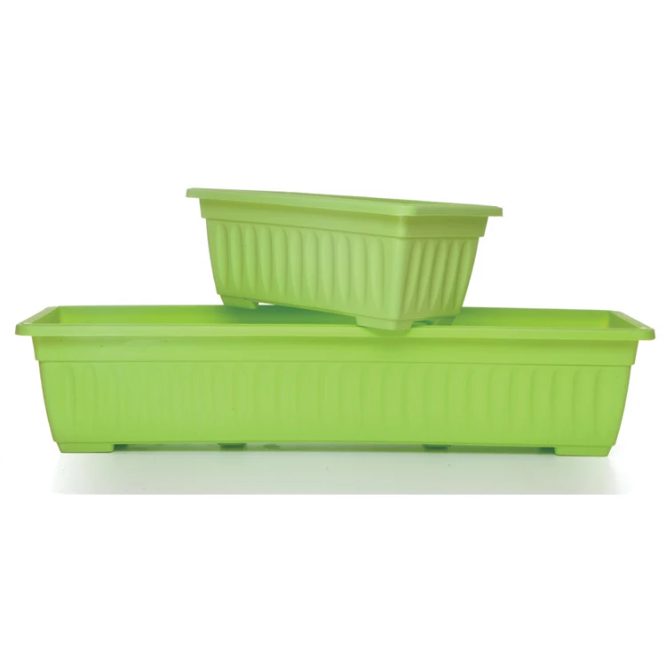 

PP Hot Sell Balcony Basin Outdoor Garden Durable Tall Plastic Rectangular Planting Pot, As picture or customized