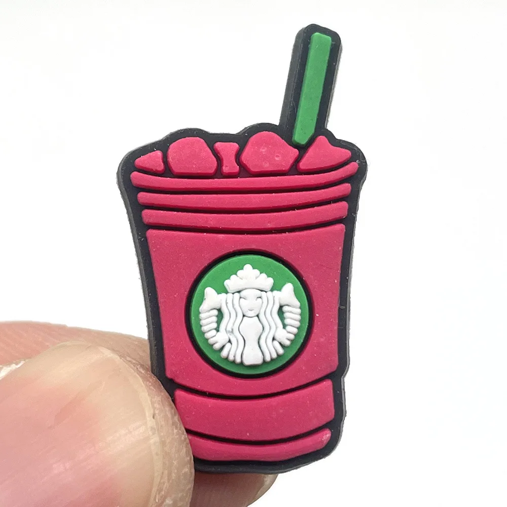 

Amazon 2022 Cartoon milk tea series wholesale Shoe Charms PVC rubber products charm shoes accessories, Picture