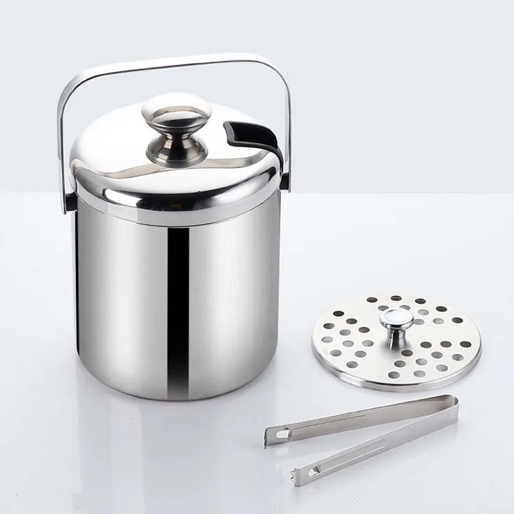 

1.3L Stainless Steel Ice Bucket With Lid,Beverage Tubs Champagne Wine Barrel Cooler