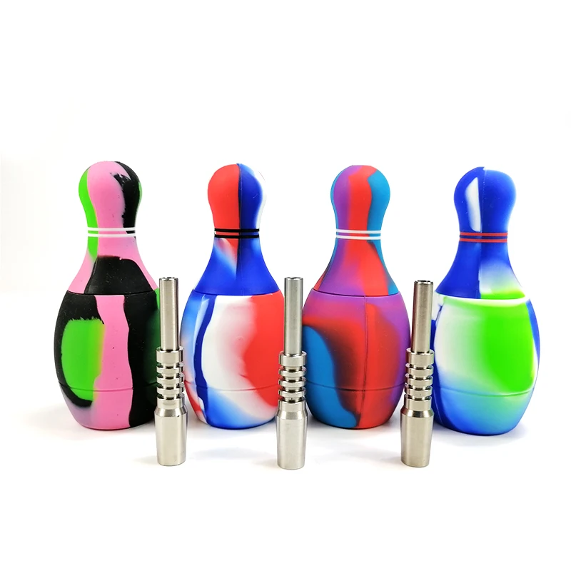 

Bowling ball shape pipe Creative Smoking set Cigarette Silicone Titanium Nails tobacco pipe