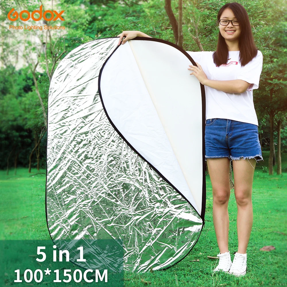 

Godox 39" * 59" 100 x 150cm 5 in 1 Portable Collapsible Light Oval Photography/Photo Reflector for Studio, Other