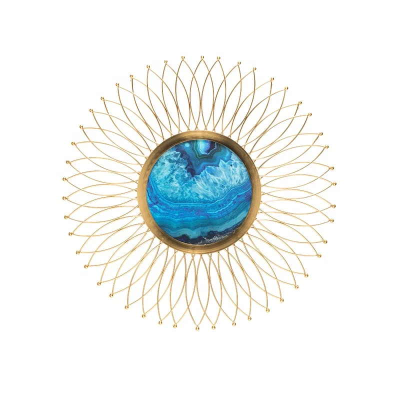 

Light luxury Sapphire wreath shape wall decoration of Large size living room porch background wall decoration, Colorful