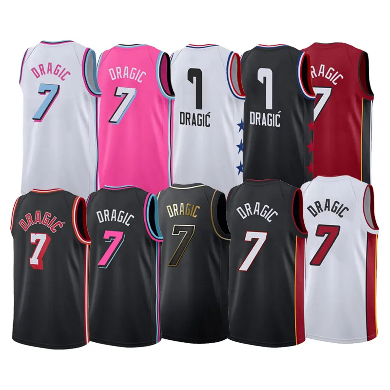 

#7 Goran Dragic Miami Hea T Shirt Breathable Tee Sports Basketball Sleeveless Jersey Vest Men Top Wear Customized Design