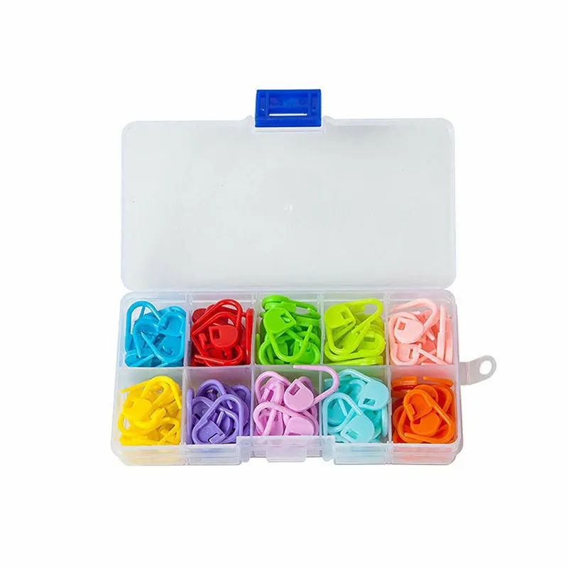 

Box of 120 Knitting Crochet Accessories Markers Tool 10 Colors Locking Stitch Knitting tool set plastic small pin, Colorful