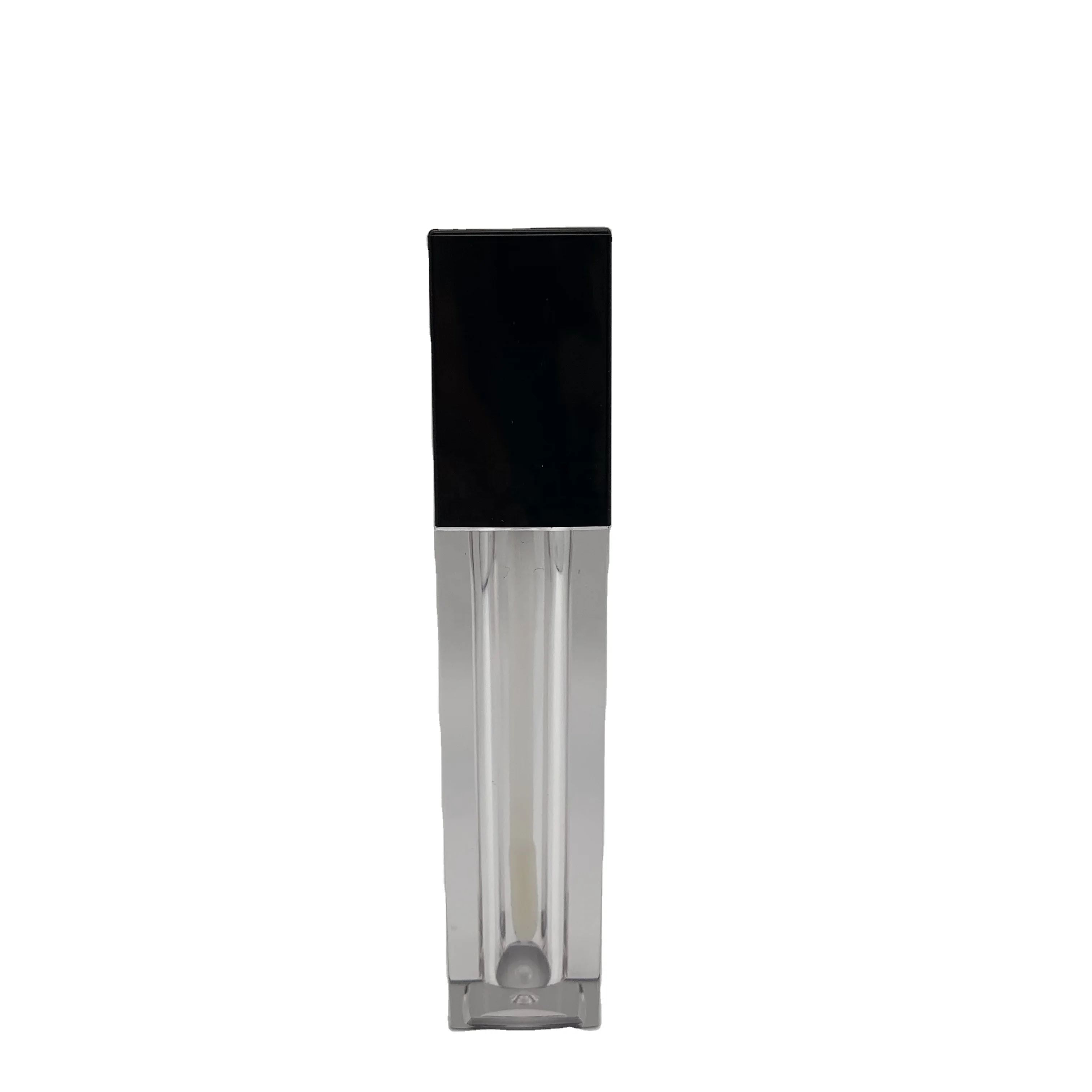 

5g Transparent lip gloss tube with brush cap, Clear,white black and custom
