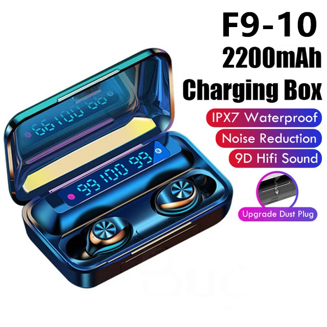 
2000mAh Touch Control F9-10 Power Bank TWS Bluetooth 5.0 Earphone Earbuds With 3 LED LCD Digital Display Headset Headphone 