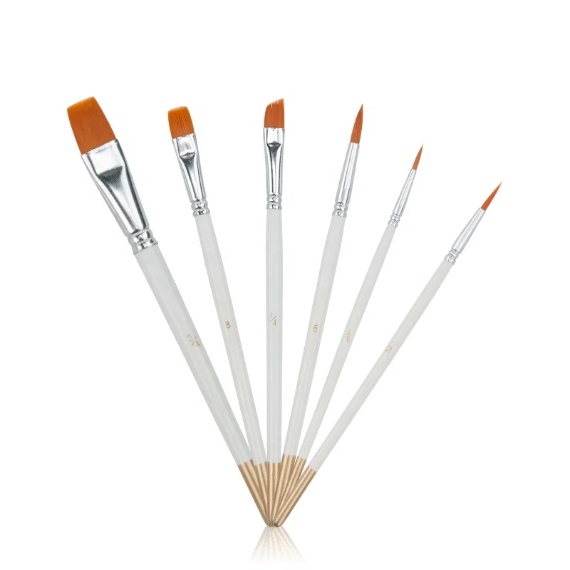 

6 Pcs Halloween Makeup Body Paint Brushes Cosplay Art Schmink Face Painting Make Up Brush Set Tools Kit Cosmetic, White