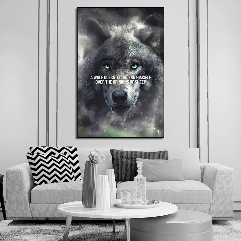 

Motivational Quotes Don't Empathize with the Weak Canvas Painting Poster and Prints Wolf Wall Art Pictures For Home Decoration