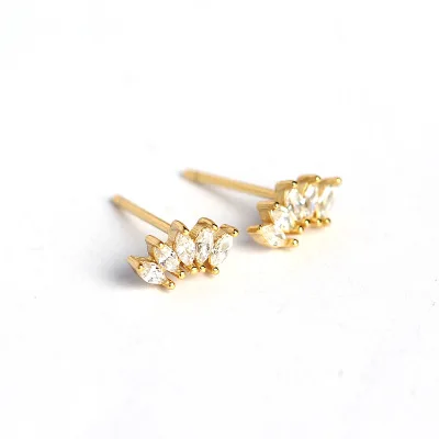 

Sterling Silver Earrings Manufacturer CZ Stud Jewelry Fashion Earrings 925 Girls Gifts, As picture
