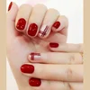 Factory Direct Sale Price Artificial Fingernails False Nails Full Cover coffin Ballet frosted Nail Tips red rose