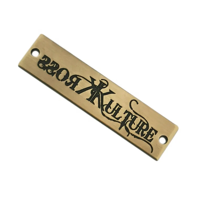 

Wholesale engraved rectangle tags Custom metal logo label for scarf