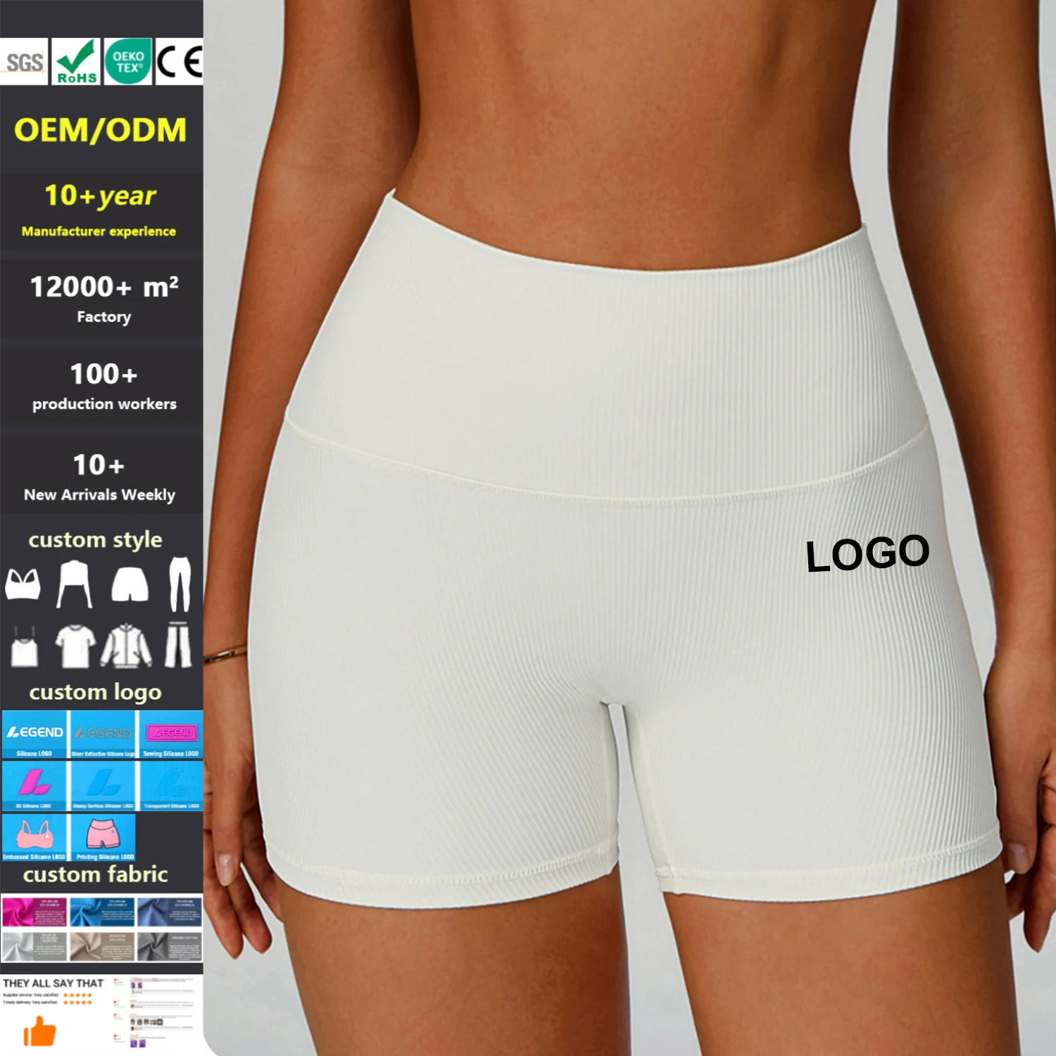 Ribbed Tight Yoga Shorts High Waisted Hip Lift High Intensity Sportswear Women Outdoor Running Fitness Yoga Sports Shorts