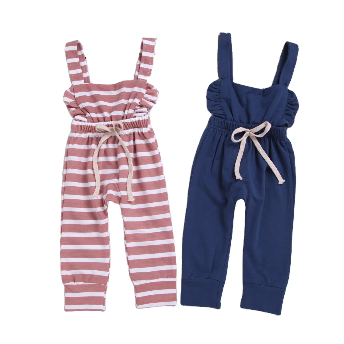 

OUKEER KIDS Jumpsuit for Newborn Baby with Stripe Romper for Kids Sleeveless Bodysuit for Infant