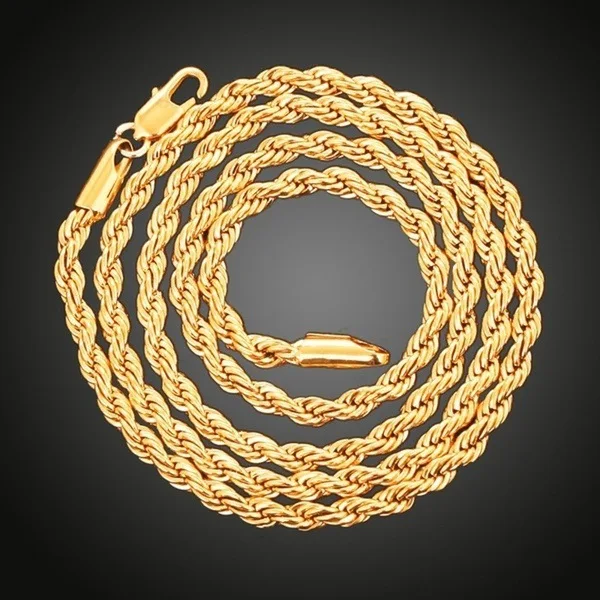 

New fashion3MM18kgold necklace bracelet set