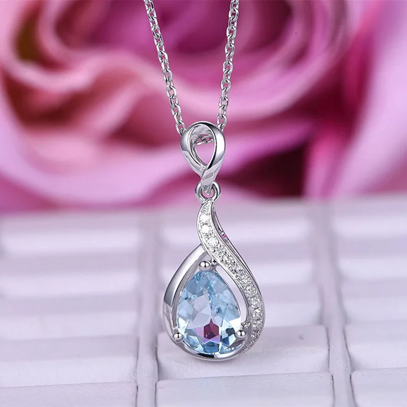 

Luxury Diamond Necklace Choker for Women Glitter Wedding Accessories Women Cubic Zirconia Jewelry Water Drop Designer Necklace, Silver color