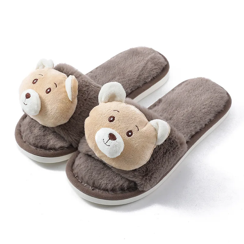 

Wholesale Supplies Good Quality Faux Fur Fluffy Slippers Custom Logo Slippers Fluffy, As picture