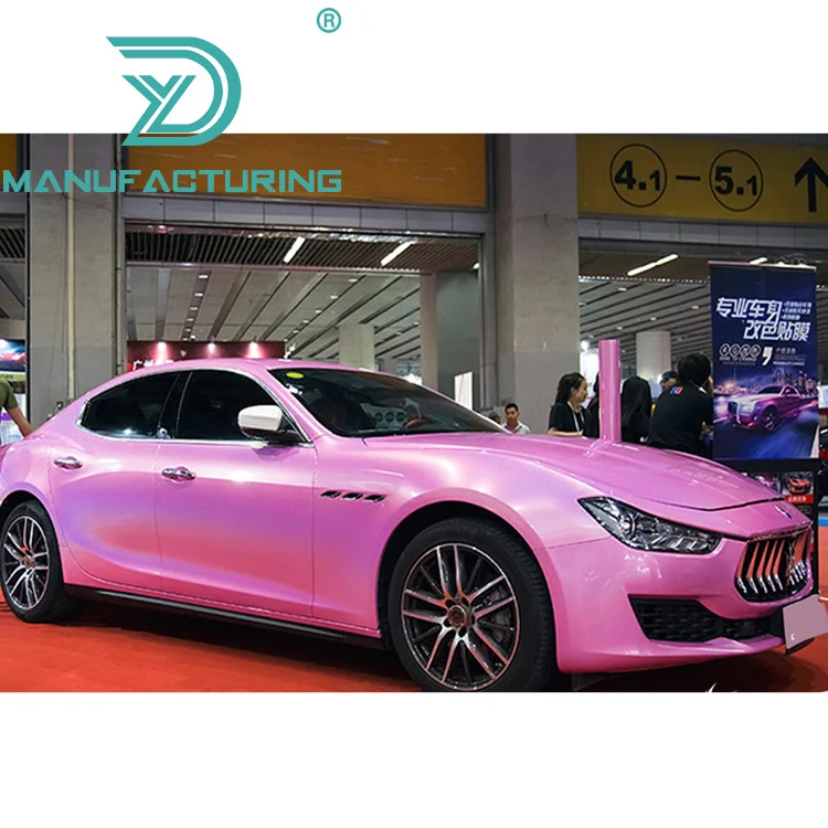 

1.52x18M High End Glue Raw material Beautiful Pink Iridescence Laser Vinyl Wrap