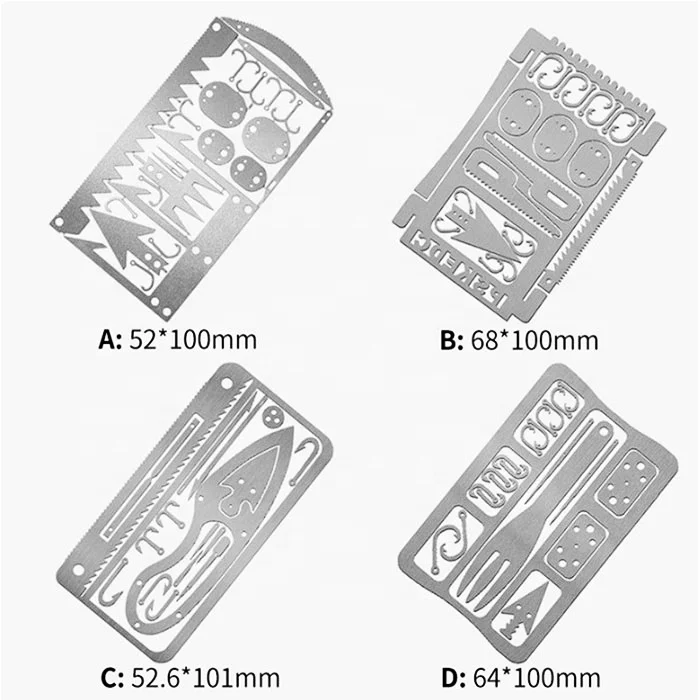 

4 Pcs Multitool Outdoor Credit Card Army Fishing Survival Multi-function Card Tool Card, Multi function survival fishing card multi tool opener