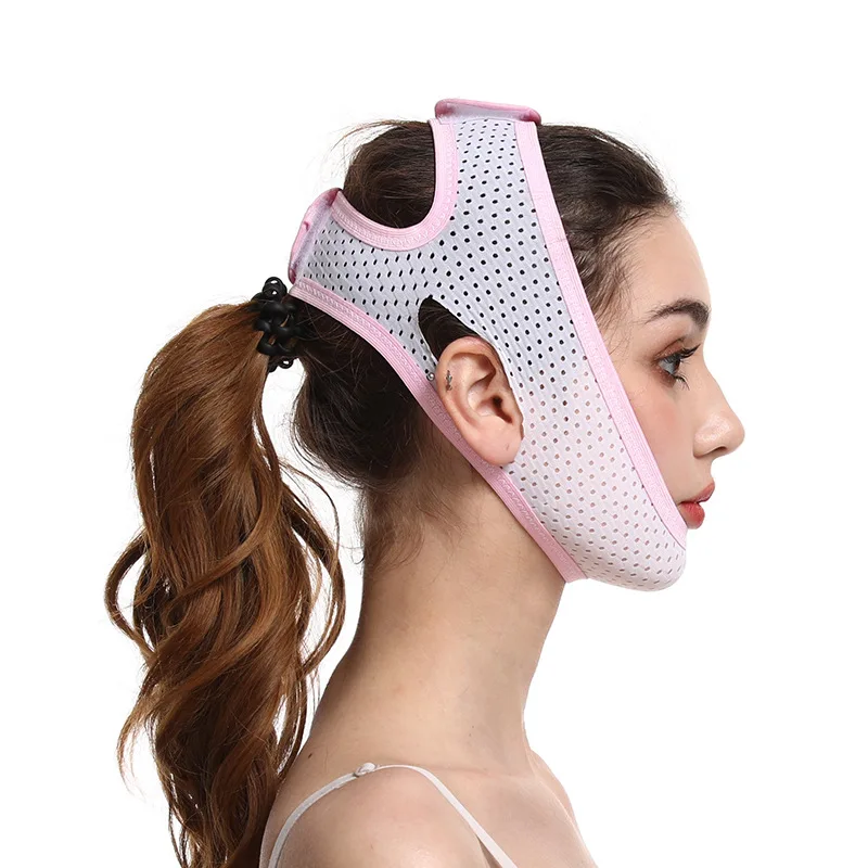 

Women Double Chin Face Bandage Relaxation Lift Up Resistant Wrinkle Strap Band V Face Line Belt Reduce Double Chin Face Thining, As pictures