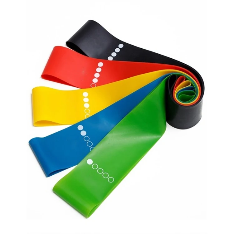 

Fitness Custom Set 5 Latex Elastic Resistance Loop Band, Black,blue,green,yellow,red or customized
