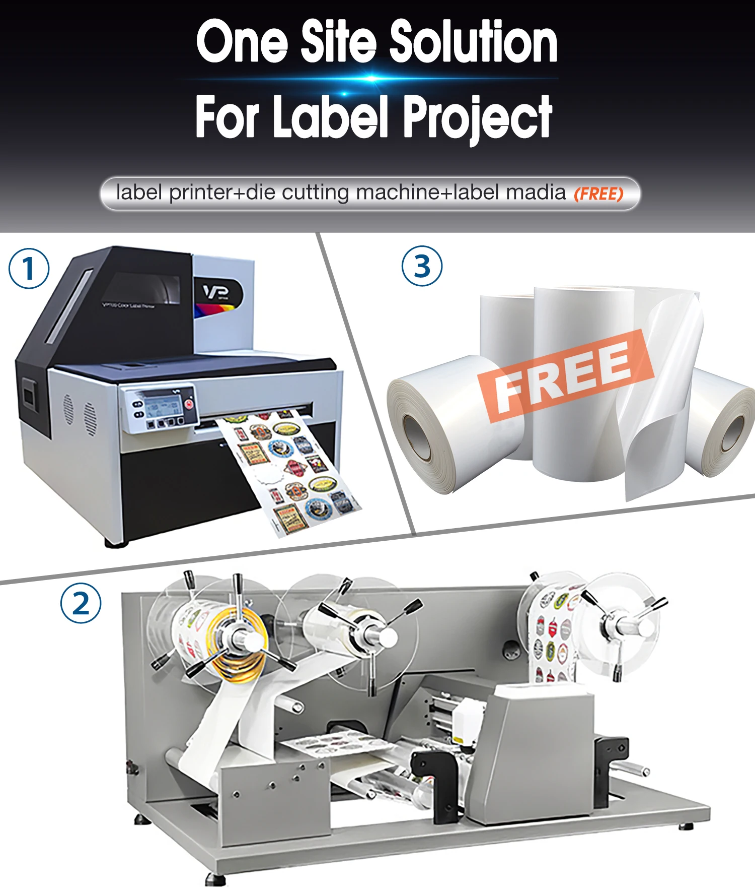 
Roll To Roll Digital Label Paper Film Printer Roll Label Die Cutter Machine 