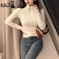 

2019 New 1/3 Zip Up Women Sweater Slim Fit Winter Spring Autumn Soft Blend Pullover Sweater for Women