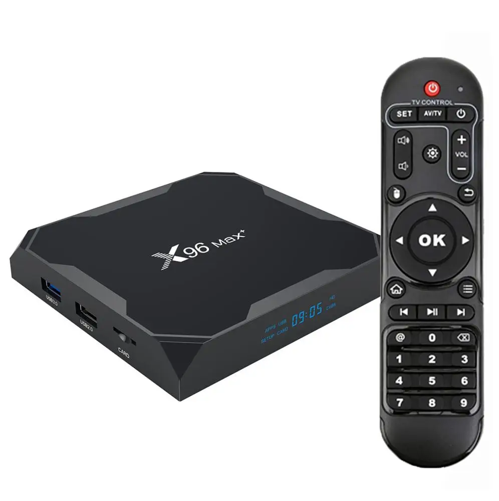 

New Technology Hot Sale 4GB 32GB Firmware Update S905X3 X96 Max Plus Android 9.0 TV Box Digital Set Top Box