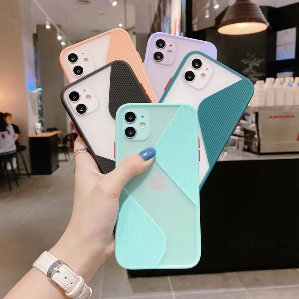

Hot Sale 2020 for iPhone Cases 2 in 1 TPU PC Splicing Clear Pro 11 Max Shockproof Xr Xs 7 8 Plus Covers Customize Fashion Casing