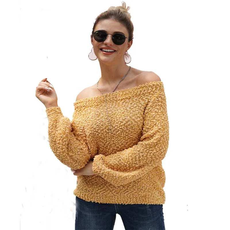 

wholesale solid color drop shoulder knitting sweater pullover winter Streetwear ugly large size wool sweater women