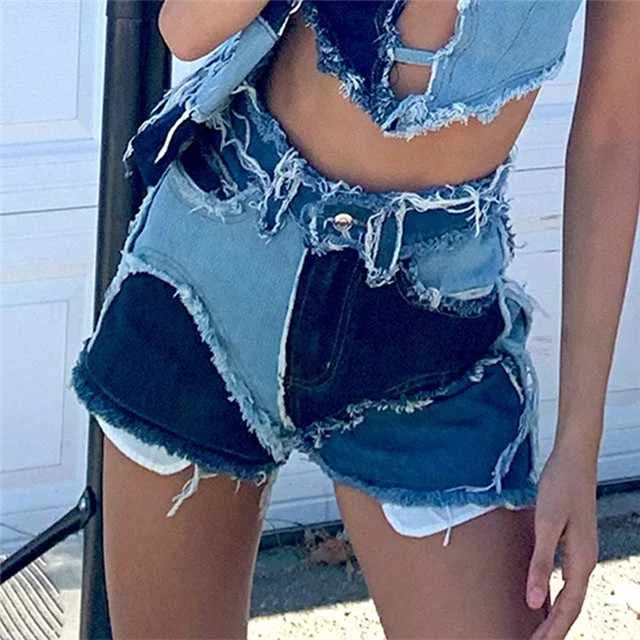 

Spring And Summer Slim High Waist Denim Shorts Women, Picture color