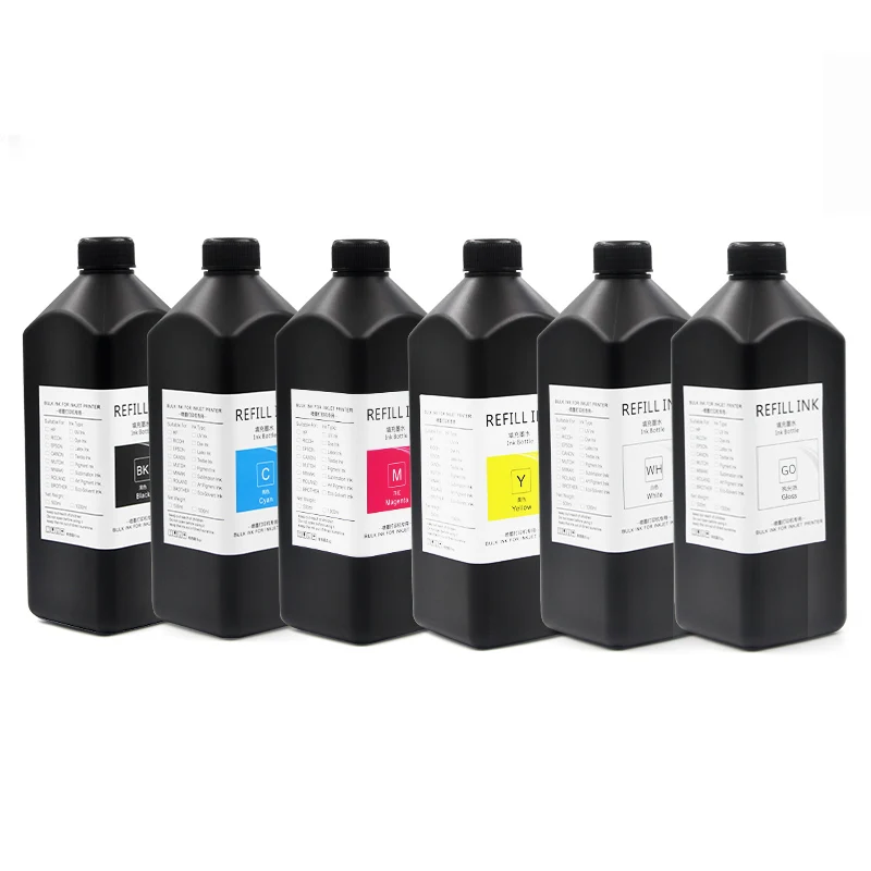Ocbestjet 6 Colors UV Ink Soft Hard UV Print Ink Price for Printer for Epson 1390 TX800 L800 Printing on PVC and Glass Sheet