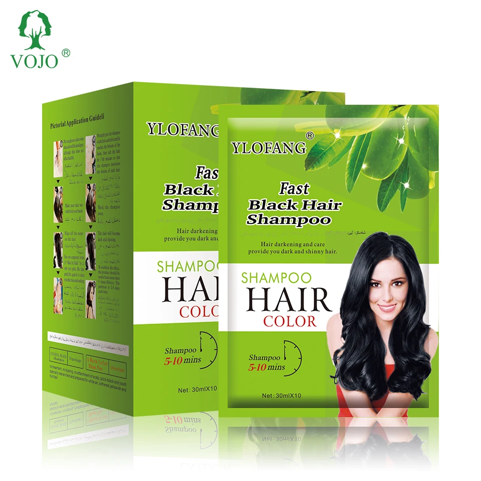 

VOJO Hair Dye Manufacturer Factory Wholesale Salon and Professional Hair Color Dye Guangzhou Herbal Permanent Easy Coloring 30ml, Natural black