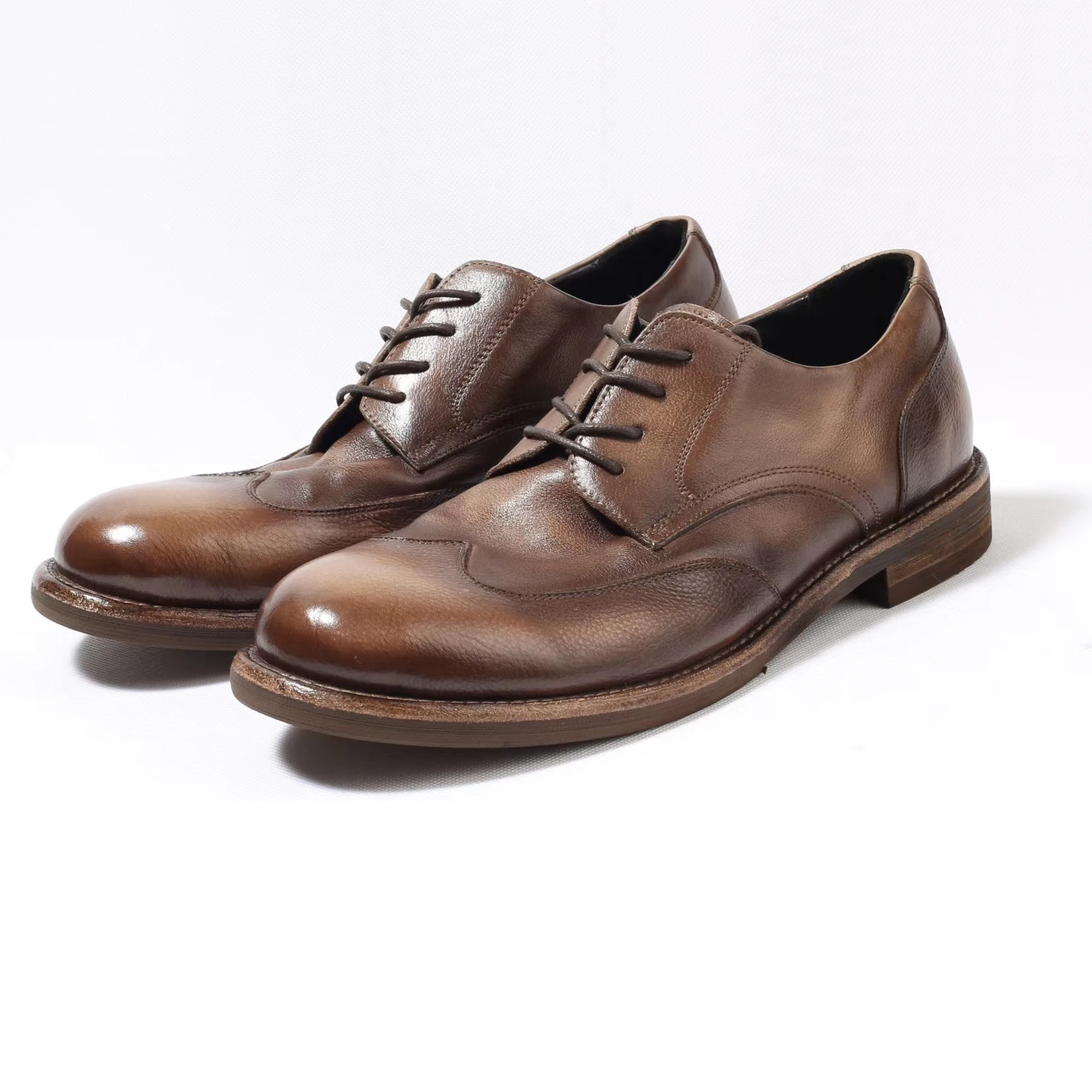 

Good quality lace-up comfortable business flats men leather dress men top layer cow leather designer fashion shoe