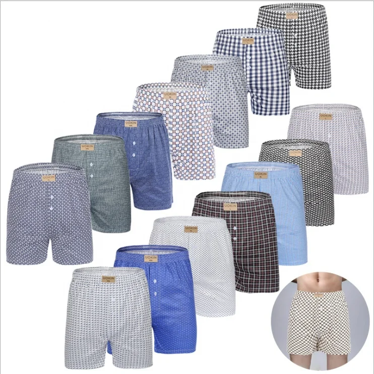 

Men's boxers polyester home casual beach plaid pants style boxers briefs trunk underwear men for arrow pants, Mix color