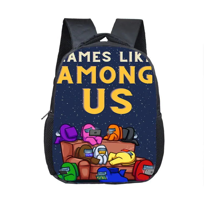 

New Student Design Among Us Plush Game Themes School Bags fashion Travel Backpacks Cartoon Printing Packbag For kindergarten