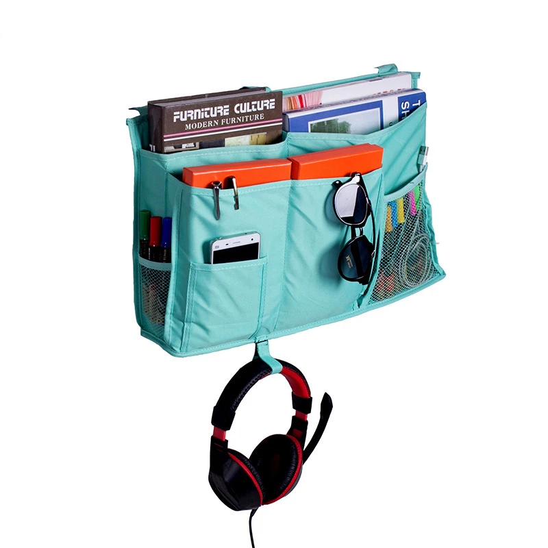

Free Sample hanging caddy bag organizer bed pocket magazine phone bed holder, Multi color optional