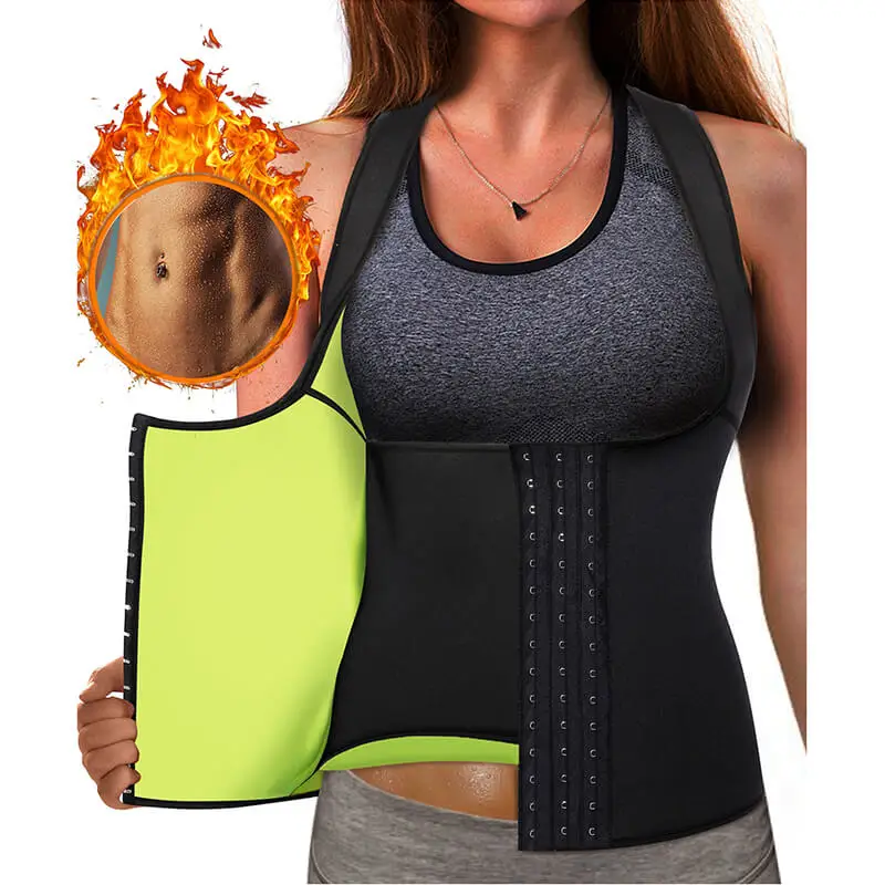 

Women Bodybuilding Coat Waist Trainer Vest Slimming Fitness Sweat Sauna Suit With Zipper