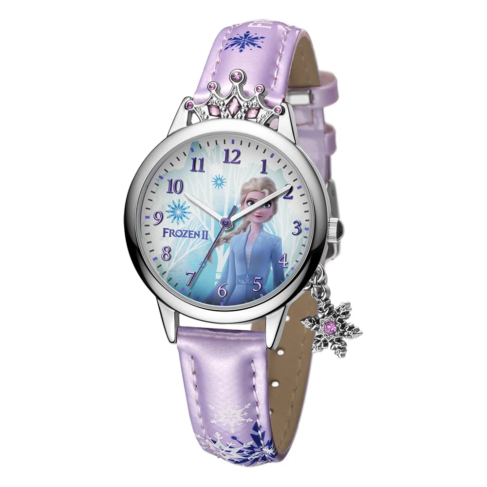 

Disney Frozen 2 Children's Watch Diamond Crown Princess Series Watch Snowflake Pendant Decoration Quartz Watch